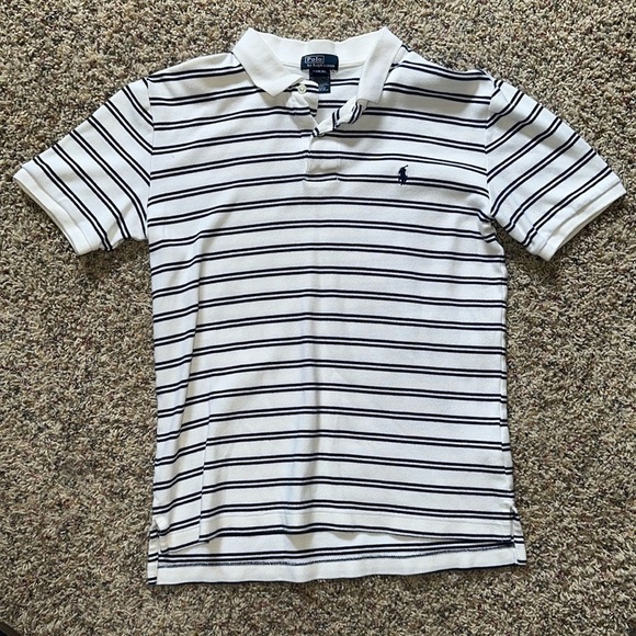 Polo Ralph Lauren Other - Vintage Kids Polo by Ralph Lauren Shirt White Stripe Size YL